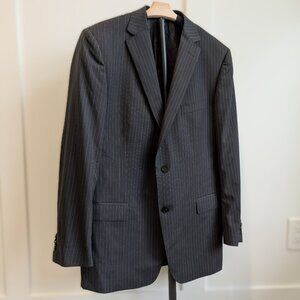 Z Zegna "City" Charcoal Pinstripe 100% Wool Suit Jacket | Size 42R
